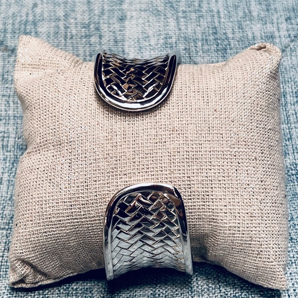 Sterling Silver Woven Cuff Bracelet - Picture 4 of 9